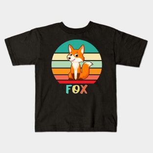 Vintage Retro Fox Kids T-Shirt